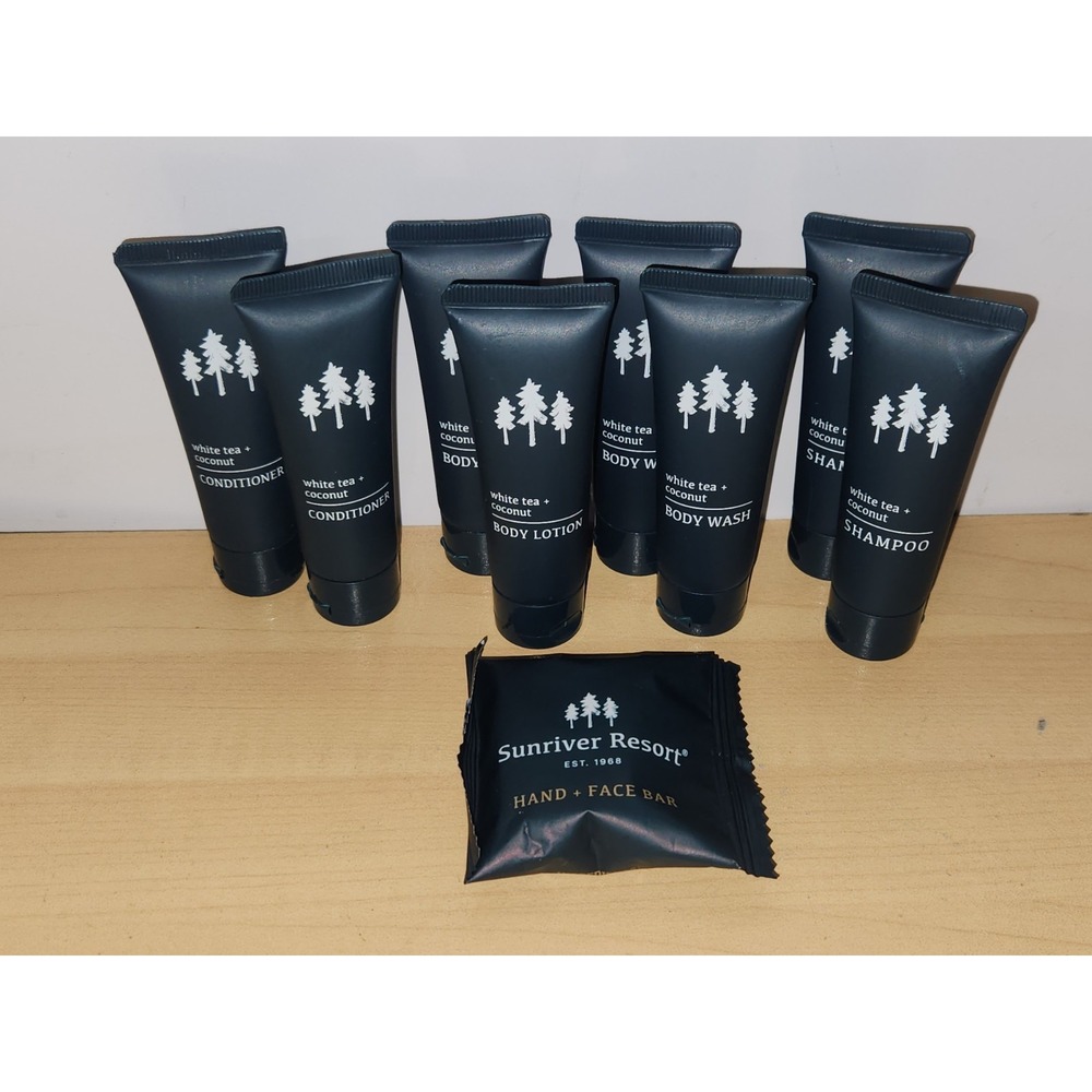Sunriver Resort Oregon Toiletries Set Of 9 Pieces Shampoo Conditioner Body Wash+